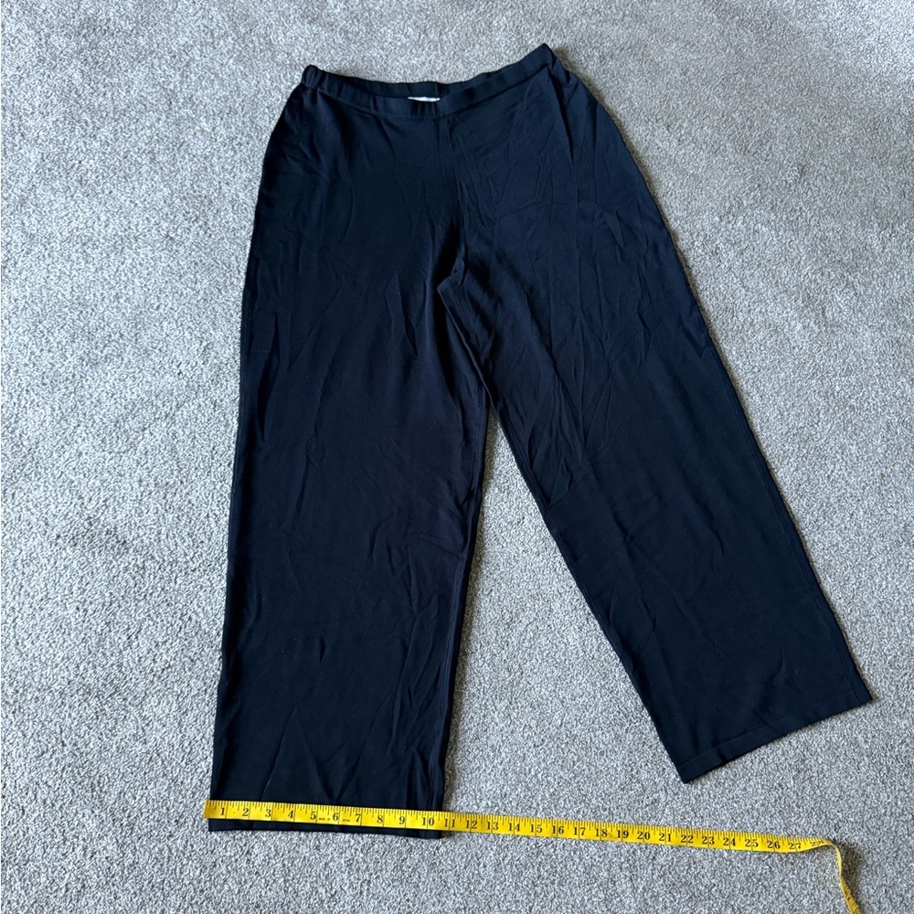 Kathy Levine pants L Palazzo Stretchy knit New with Tags black Elastic waist - Picture 7 of 9